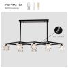Matte Black Crystal Chandelier for Dining Room