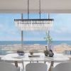 Chandeliers,Rectangular Crystal Chandelier Adjustable,E12 Modern Industrial Crystal Lights