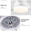YUHAO 28 in. Integrated LED Kid's Room Matte White Ceiling Fans with Light Kit and Remote Control