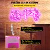 VEVOR Let's Party Neon Sign, 23"X10" Neon Sign for Wall Decor, Adjustable Brightness Pink Neon Light Sign with Remote Control and Power Adapter