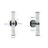 Resin Imitation Marble Texture Wall Light with Black Iron Metal Frame,Set of 2,Elegant Lighting Fixtures for Hallways,Bathrooms