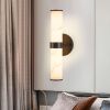 Resin Imitation Marble Texture Wall Light with Black Iron Metal Frame,Set of 2,Elegant Lighting Fixtures for Hallways,Bathrooms