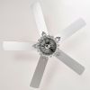 52'' Crystal Shade Ceiling Fan Lamp With Remote Control 3 Speed (High, Mid, Low) , 5 Reversible Blades for Living Room, Dining Room, Bedroom