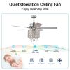 52'' Classical Crystal Ceiling Fan Lamp 3 Speed Hand Pull Chain (High, Mid, Low), 5 Reversible Blades for Living Room, Dining Room, Bedroom