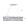 Modern Crystal Chandelier for Dining Room 8-Light White Rectangle Raindrop Chandelier Contemporary Rectangular Pendant Light Fixture for Kitchen Islan