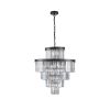 Black Luxury Crystal Chandelier Modern Chandeliers Lights Fixture Hanging Pendant Light Fixture for Dining Room Bedroom Living Room Dia 23.6 Inch-Blac