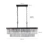 Chandeliers,Rectangular Crystal Chandelier Adjustable,E12 Modern Industrial Crystal Lights