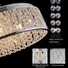 Modern Crystal Chandelier 18.9 Inches Aluminum+Iron Round Ceiling Light Flush Mount Ceiling Light Fixture for kitchen Island Dinning Bedrooms and Hall