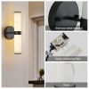 Resin Imitation Marble Texture Wall Light with Black Iron Metal Frame,Set of 2,Elegant Lighting Fixtures for Hallways,Bathrooms