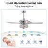 52'' Crystal Shade Ceiling Fan Lamp With Remote Control 3 Speed (High, Mid, Low) , 5 Reversible Blades for Living Room, Dining Room, Bedroom