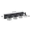 Modern 4-Light Matte Black LED Vanity Light Fixture with Crystal Glass Shades, Bathroom Wall Sconce for Elegant and Contemporary Home Decor