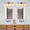 Modern 4-Light Vanity Wall Sconce, Brushed Nickel Finish with Frosted Glass Shades for Bathroom or Hallway Lighting (No Bulbs)