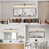 Modern 8-Light Vanity Wall Sconce, Brushed Nickel Finish with Frosted Glass Shades for Bathroom or Hallway Lighting (No Bulbs)