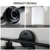 Modern 8-Light Vanity Bathroom Mirror Light, Frosted White Glass with Black Iron Frame, Contemporary Wall Sconce for Bedroom, Bathroom