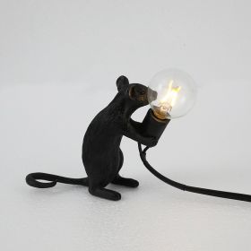 Nordic Creative Resin Mini Animal Mouse Light (Option: Black-Sitting posture-UK)