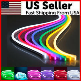 1M 2M 12V Flexible Sign Neon Lights Silicone Tube LED Strip Waterproof USA (Option: Green-1M)