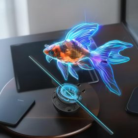 3D Hologram Fan Naked-eye Projector Holiday Gifts, Holiday Lighting, Party Lighting (Option: 3D holographic projector)