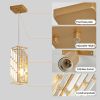 Modern Crystal Pendant Light - 3 Pack, Adjustable Hanging Ceiling Lamp with Crystal Prism Design for Dining Room, Kitchen Island