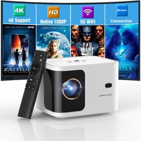 DBPOWER H89 720P Projector With Motorized Focus 5G-It Is Prohibited To Sell On Amazon, Walmart, And Temu Platforms, And It Will Not Be Shipped On (Color: White)